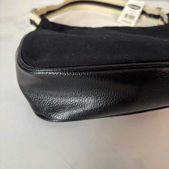 Old Navy Vintage Y2K Shoulder Bag Mini Baguette Purse NWT 2002 Canvas Black - Picture 3 of 9